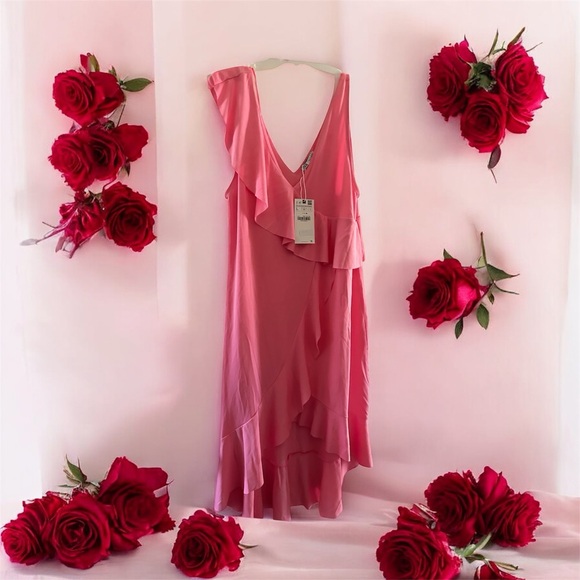 Zara Dresses & Skirts - Zara nwt Elegant Pink Ruffle Dress